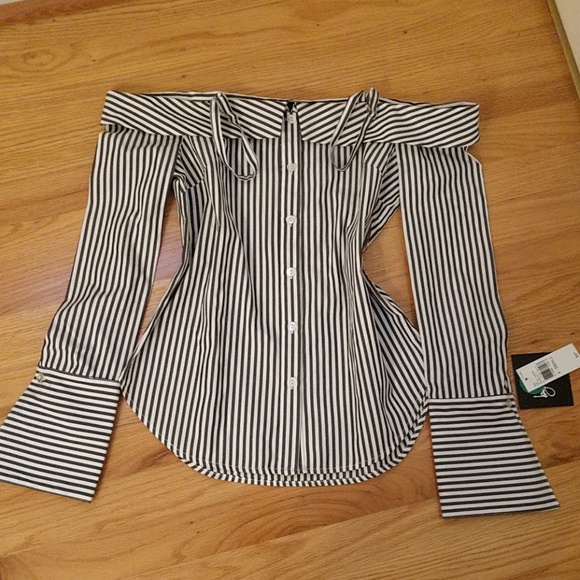 by & by Tops - By & By Stripe Poplin Blouse